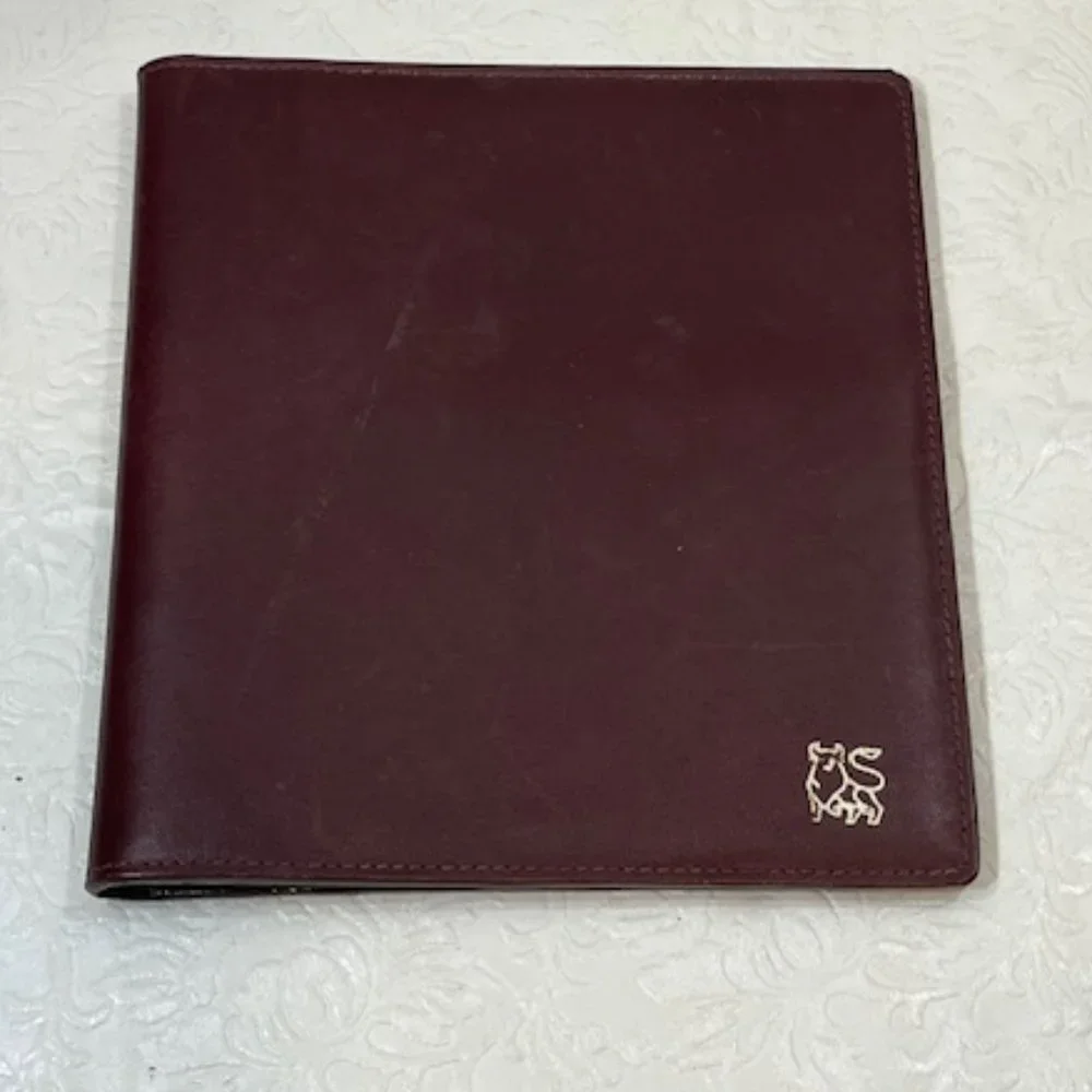 Warden-Brooks, Ltd Leather Burgundy Note Pad Small Book Cover Binder 6.5